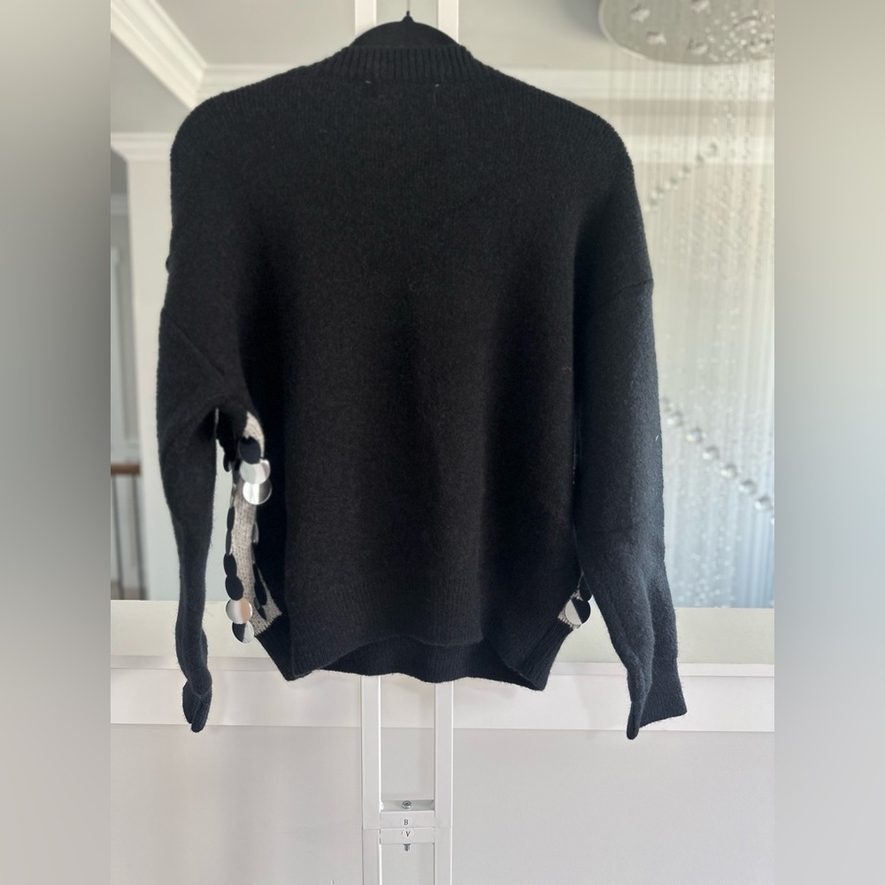 Black Sweater with Silver Sequin Detail - Picture 8 of 9